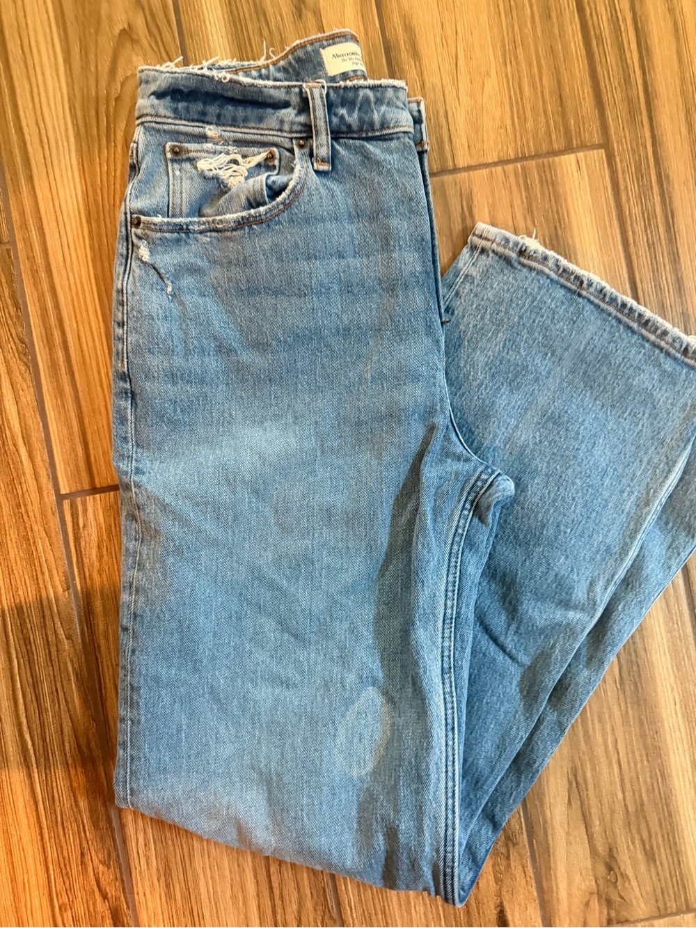 Abercrombie & Fitch Light Blue High Rise Relaxed Jeans